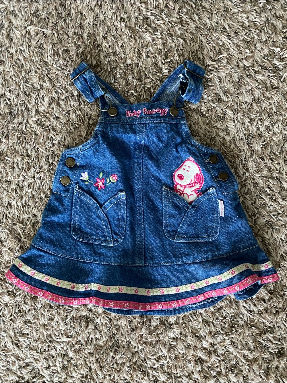 Vintage Snoopy denim jumper dress